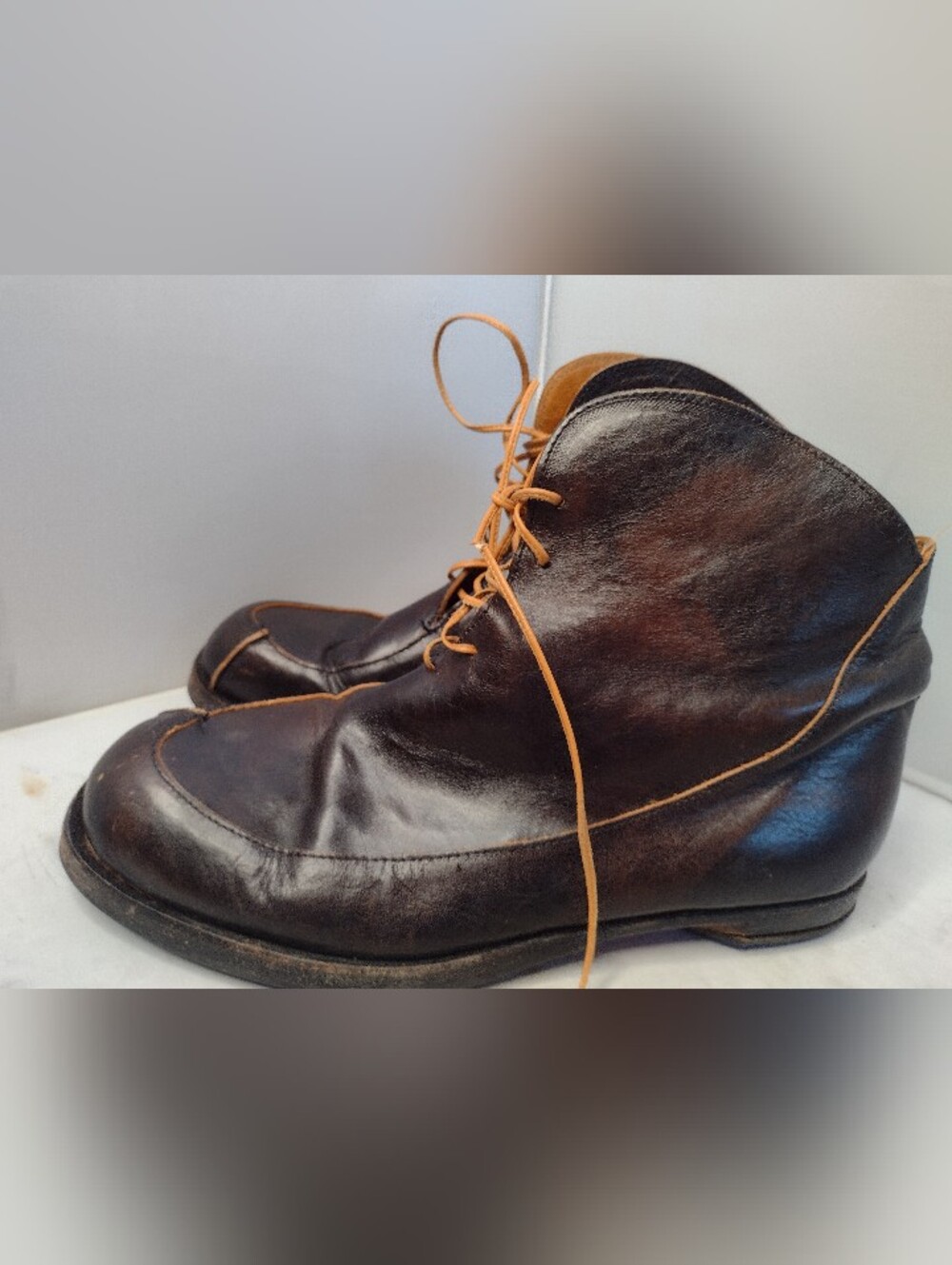 Cydwoq Women's 40 AMN Slot Boots Brown Leather Steampunk Lace Handmade AA